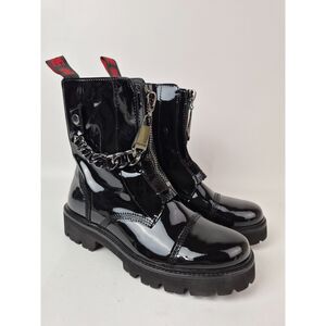 Zadig & Voltaire Women's Black Joe Cecilia Patent Leather Ankle Boot Size 38 EU